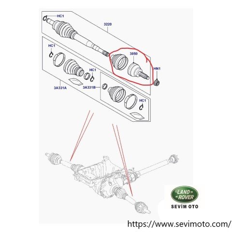 Range Rover Vogue Ön Dış Aks Kafası LR032577